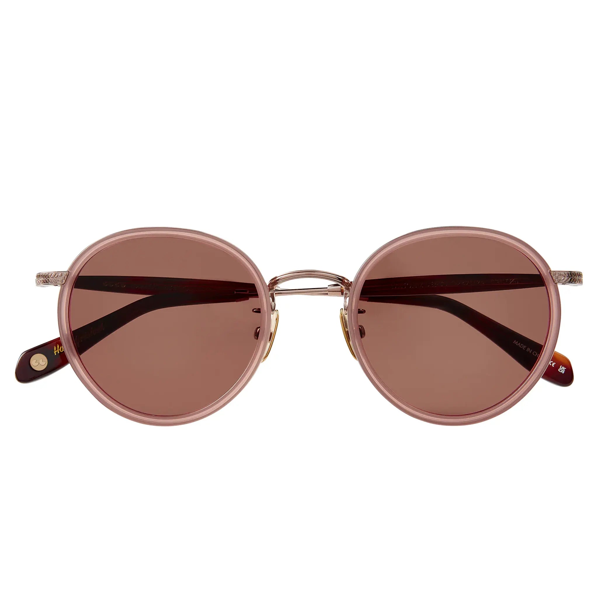 Front Back View of Garrett Leight Wilson X Forever Classic Desert Rose Copper Sunglasses 4075-49-DER-CO/SFPRW